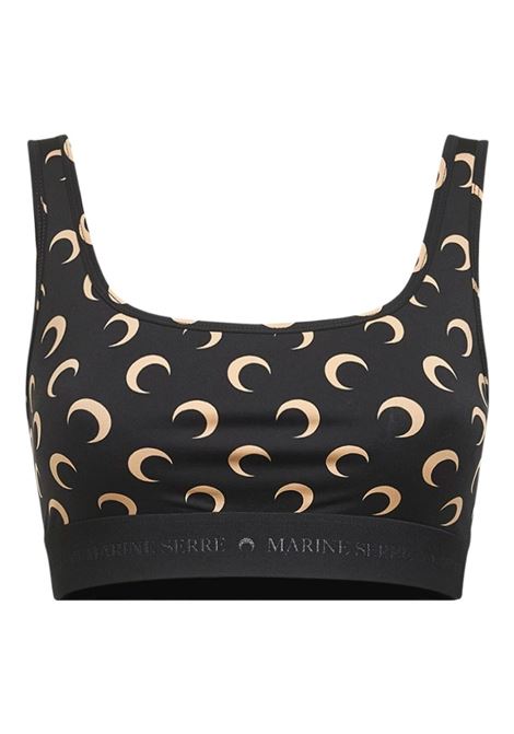 moon printed jersey sports bra woman black and tan MARINE SERRE | WUW055BCJER0001IT99